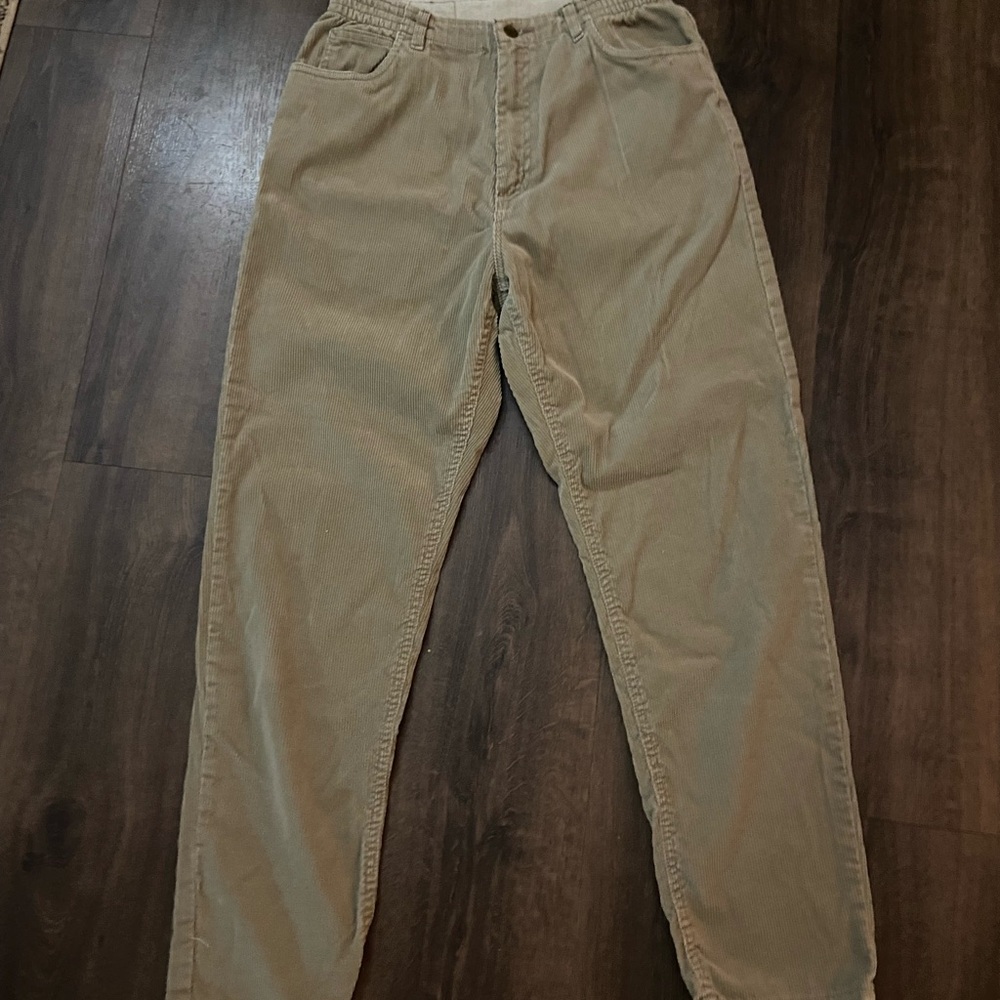 Vintage LL Bean Women’s Corduroy Pants Size 12 Made In USA Elastic Waist 30x28
